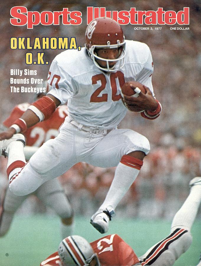 Billy Sims Leaping Over Opponent Photograph - University Of Oklahoma Billy Sims Sports Illustrated Cover by Sports Illustrated