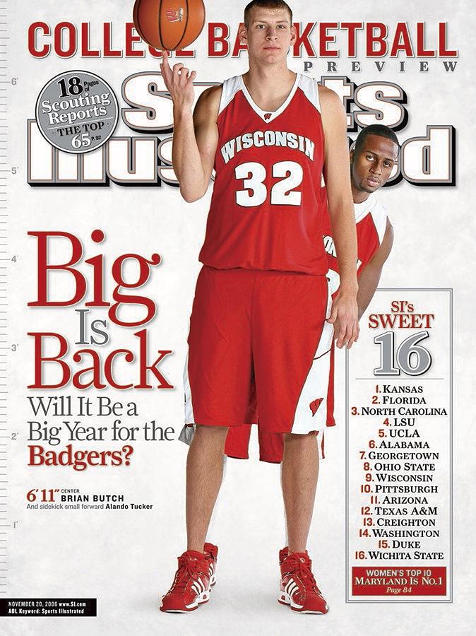 Wisconsin Badgers SI Cover with Butch and Tucker Photograph - University Of Wisconsin Brian Butch And Alando Tucker Sports Illustrated Cover by Sports Illustrated