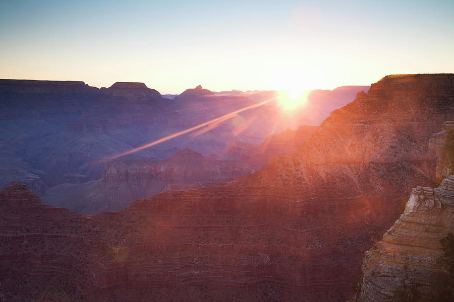 Usa, Arizona, Grand Canyon, Sun Rising by Buena Vista Images