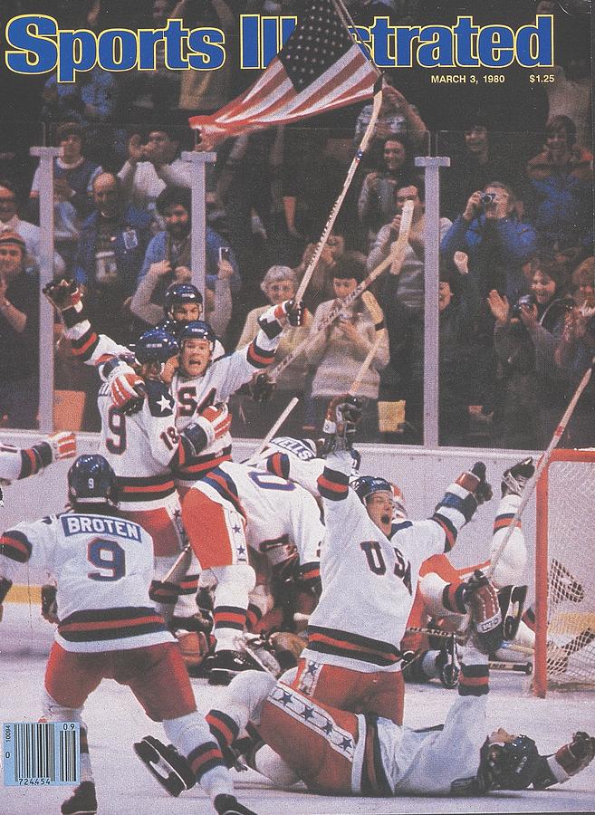 Miracle on Ice Victory Celebration Photograph - Usa Hockey, 1980 Winter Olympics Sports Illustrated Cover by Sports Illustrated
