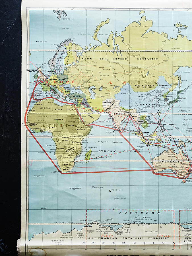 Vintage Sub-continent Spice Route Map Digital Art by Brett Stevens ...