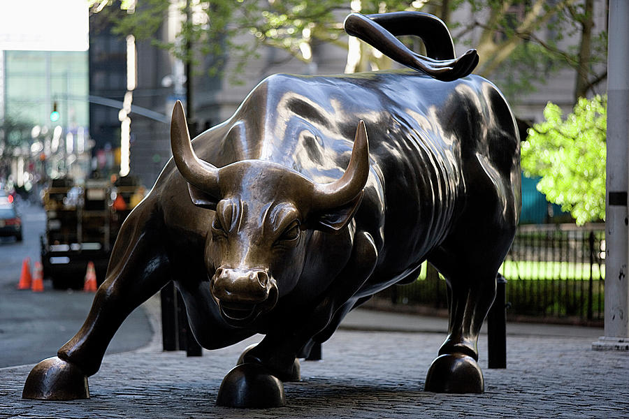 Wall Street Bull Digital Art by Vittorio Sciosia