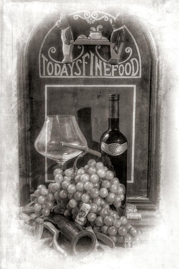 Wine BW Still Life Digital Art by Stefano Senise