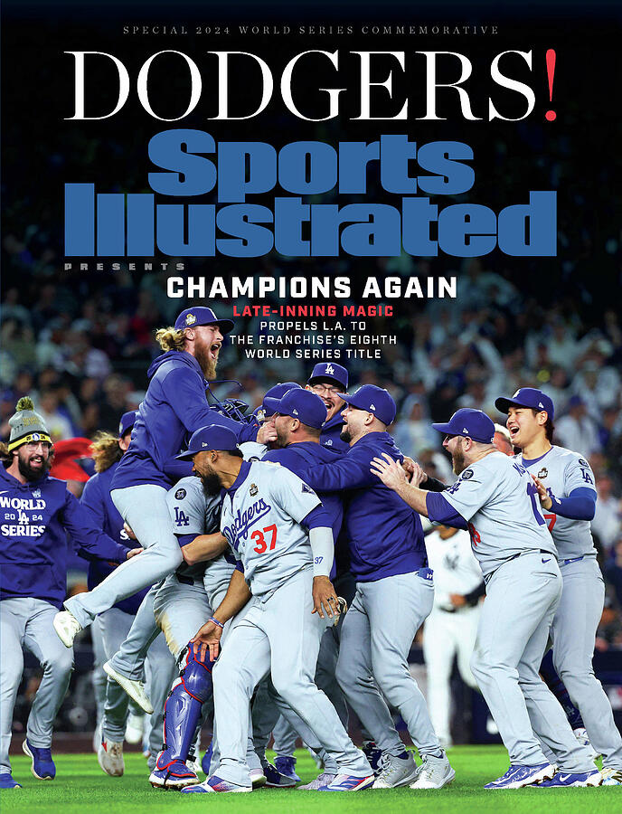 Dodgers Celebrate 2024 World Series Victory Photograph - 2024 Sports Illustrated World Series Championship Commemorative Issue Cover #1 by Sports Illustrated