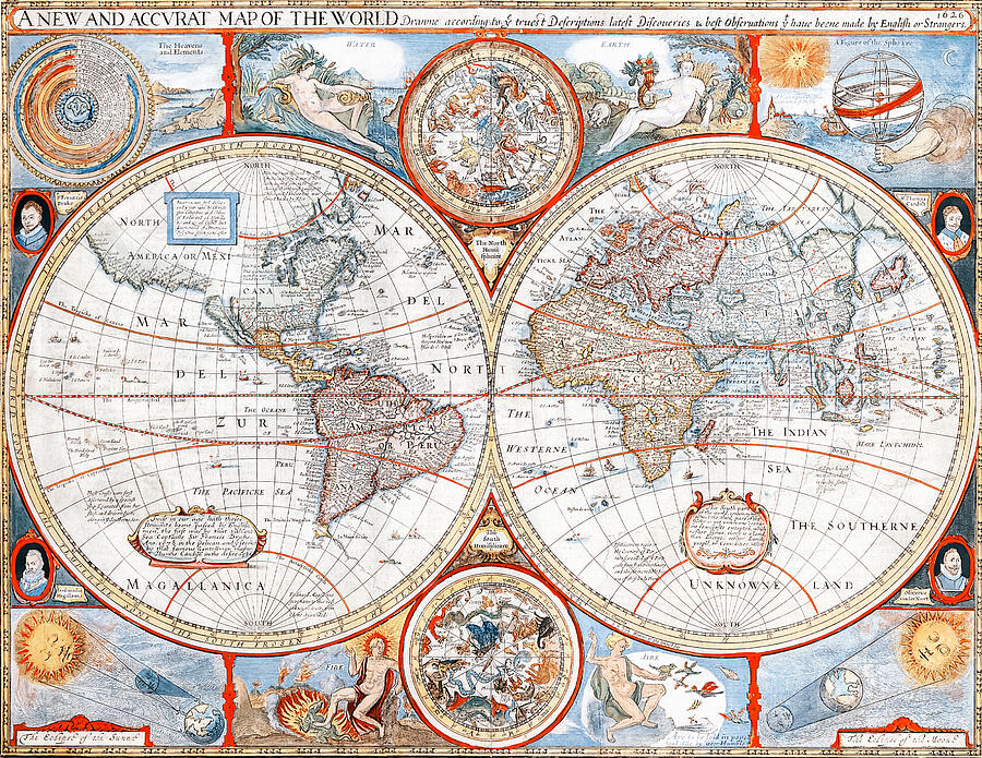 A New And Accvrat Map Of The World Drawing by The Luxury Art Collection