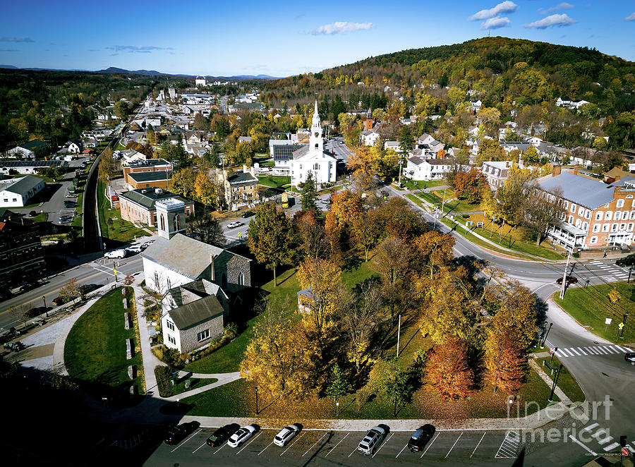 Aerial view of Middlebury, Vermont #1 Photograph by Eric Killorin
