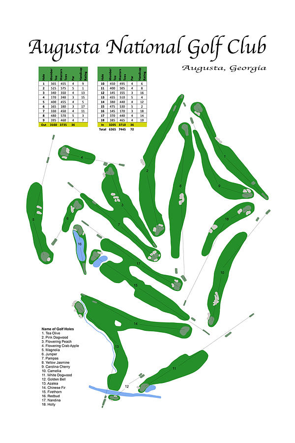 Augusta National Golf Club #1 Digital Art by Flop Shot Studio