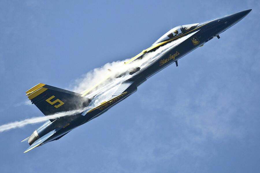 Blue Angels Jet in Flight #1 Photograph by Big Art Store - Metal Posters