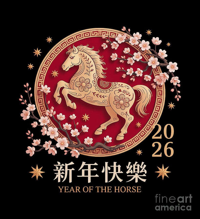 Chinese New Year 2026 Year of The Horse 2026 #1 Digital Art by Studi ...