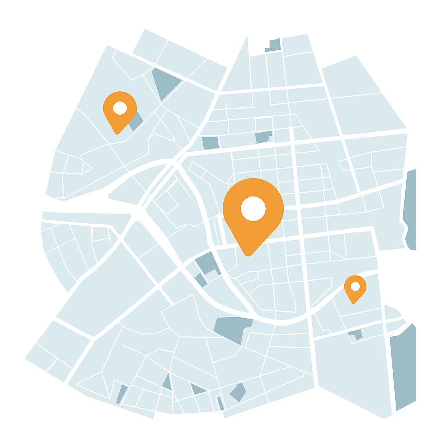 City map with navigation icons #1 Drawing by Shomiz