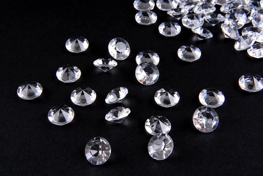 Close Up Of The Diamonds On Black Background #1 Photograph by Severija Kirilovaite