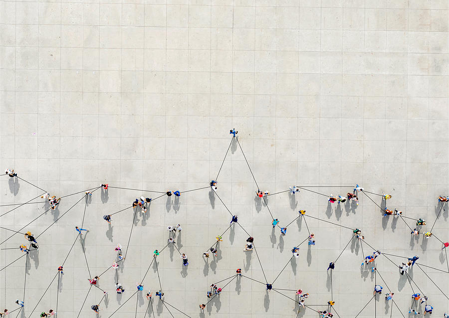 Crowd from above forming a growth graph #1 Photograph by  Orbon Alija