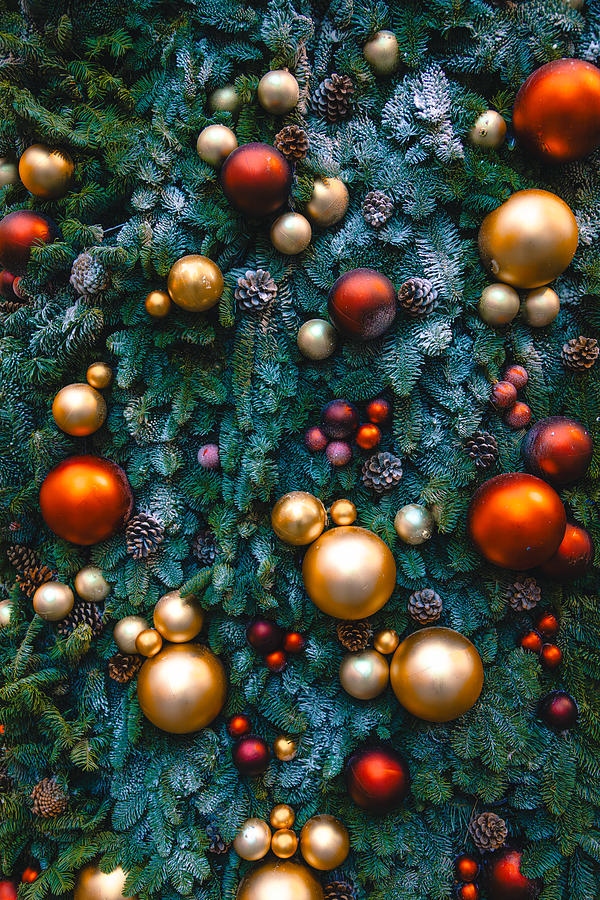 Decorated Christmas tree with balls #1 Photograph by Serts