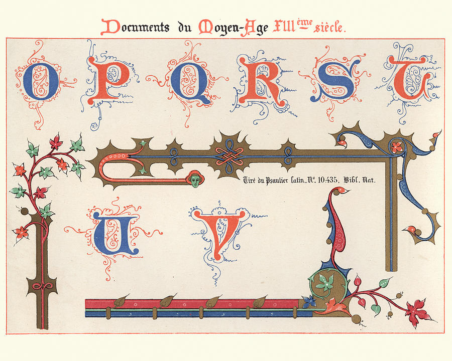 Examples of Medieval decorative art 13th Century #1 Drawing by Duncan1890