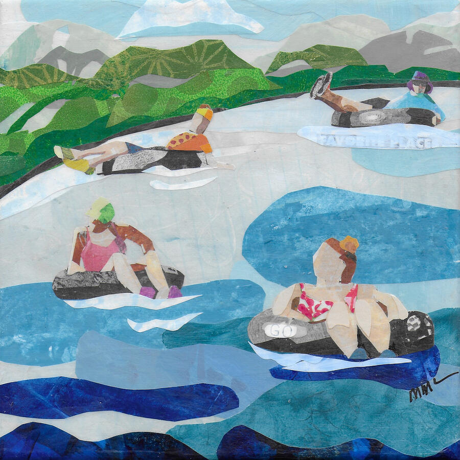 River Tubing Adventure Mixed Media - Favorite Places #1 by Mary Conner