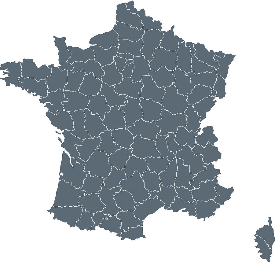 France Map #1 Drawing by Pop_jop