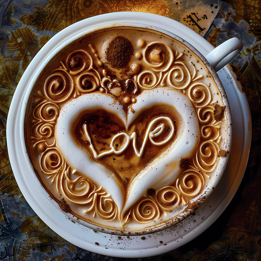 intricate_coffee_art_as_the_word_Love_2 #2 Digital Art by Andre Petrov