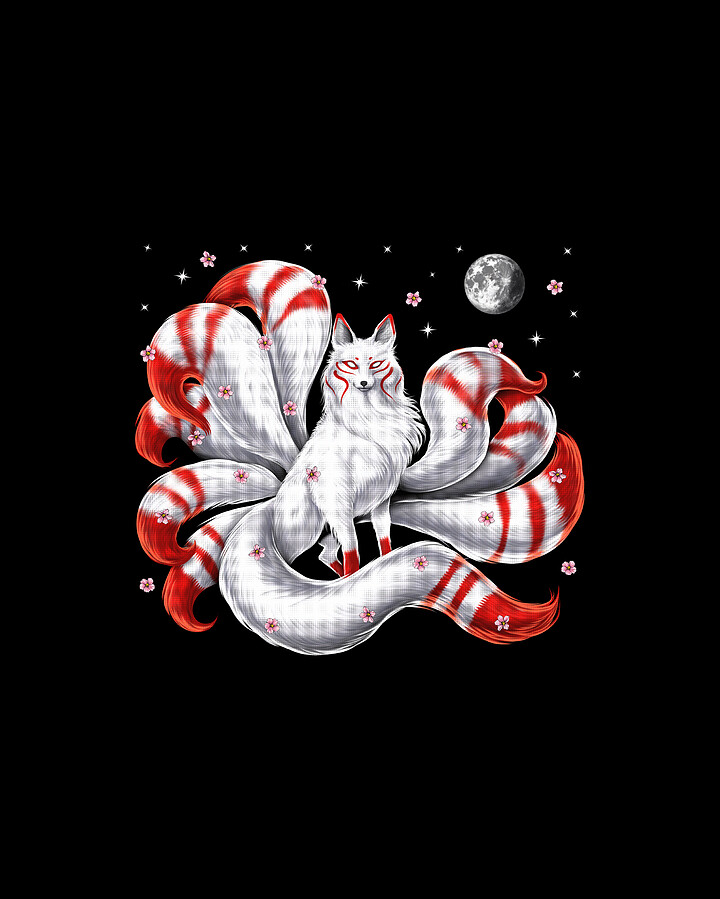 Japanese Kitsune Fox #1 Digital Art by Nikolay Todorov - Metal Posters