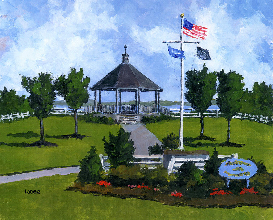 Lavallette Gazebo #1 Painting by Robert Loder Jr