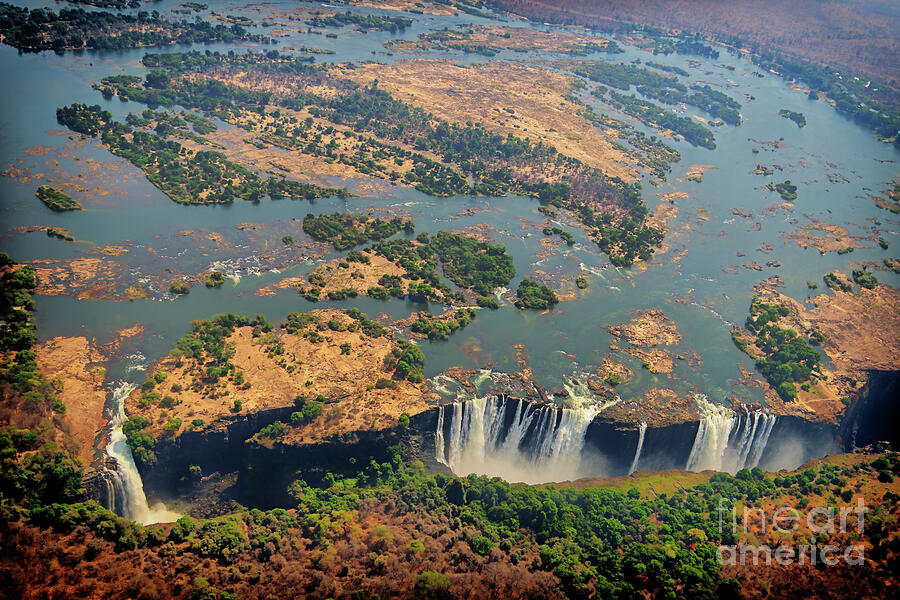 Majestic Aerial View of Victoria Falls Photograph - Majestic Aerial View of Victoria Falls #1 by Natural Focal Point Photography