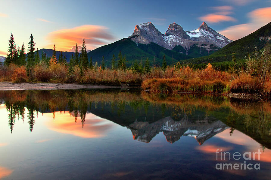 Majestic Mountain Reflection at Sunset Photograph - Majestic Mountain Reflection at Sunset #1 by Thomas Nay