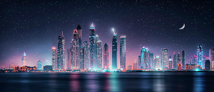 Moonrise In Dubai Photograph by The Luxury Art Collection
