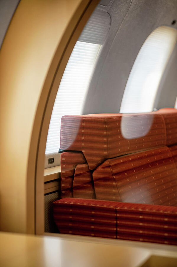 Empty Train Compartment Photograph - Private Jet Elegance in Soft Natural Light by Dave Koch #1 by Dave Koch - Aircraft Photography