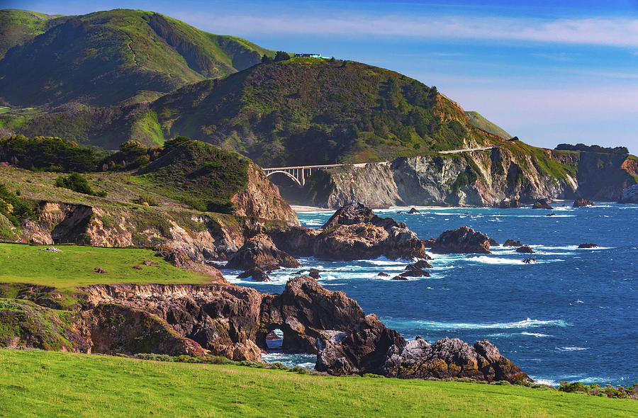 Rocky Creek Bridge and Sea Arch, Big Sur, California #1 Photograph by Abbie Warnock