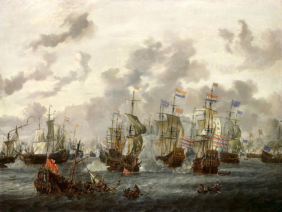 The Four Days Battle by Abraham Storck Painting by The Luxury Art Collection