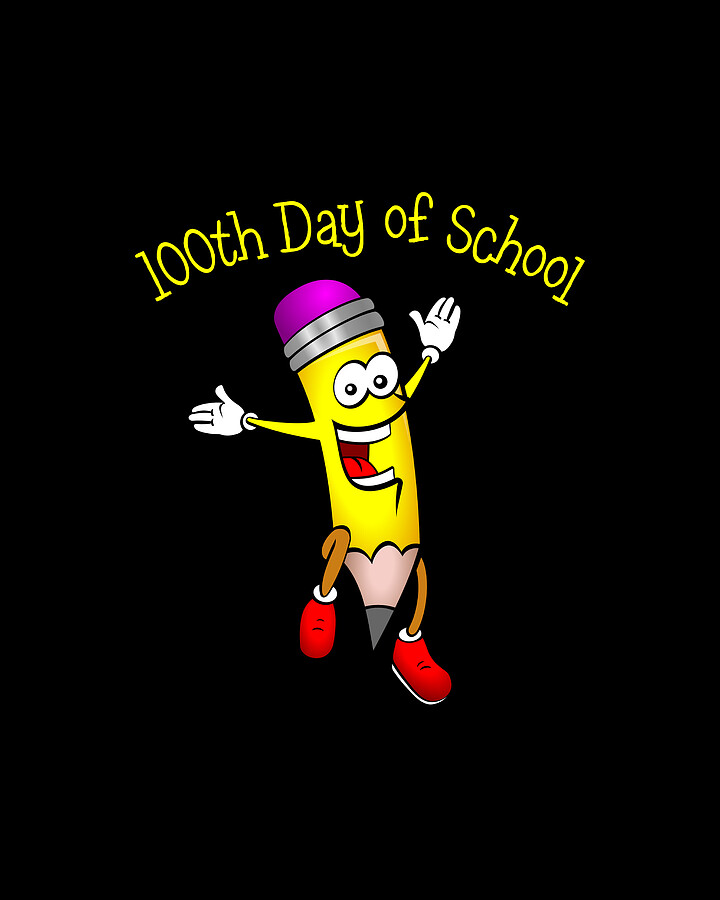 100 Days of School Digital Art by Flippin Sweet Gear