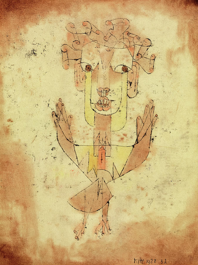 Angelus Novus by Paul Klee Painting - Angelus Novus by Paul Klee