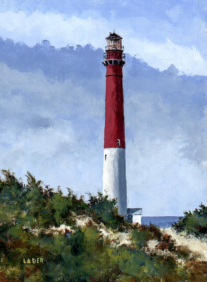 Barnegat  Lighthouse Painting by Robert Loder Jr
