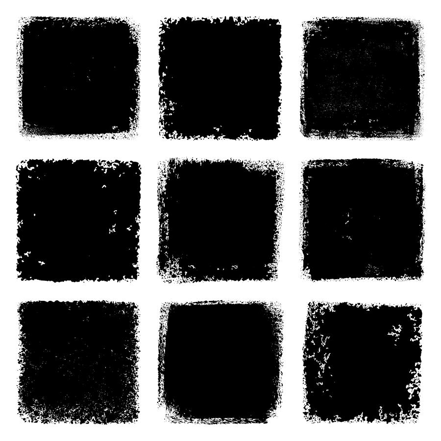 Grunge squares #2 Drawing by Ulimi