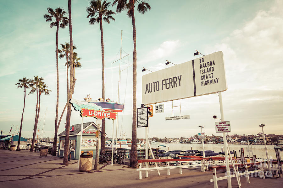 Newport Beach Balboa Island Auto Ferry Sign Photo #2 Photograph by Paul Velgos