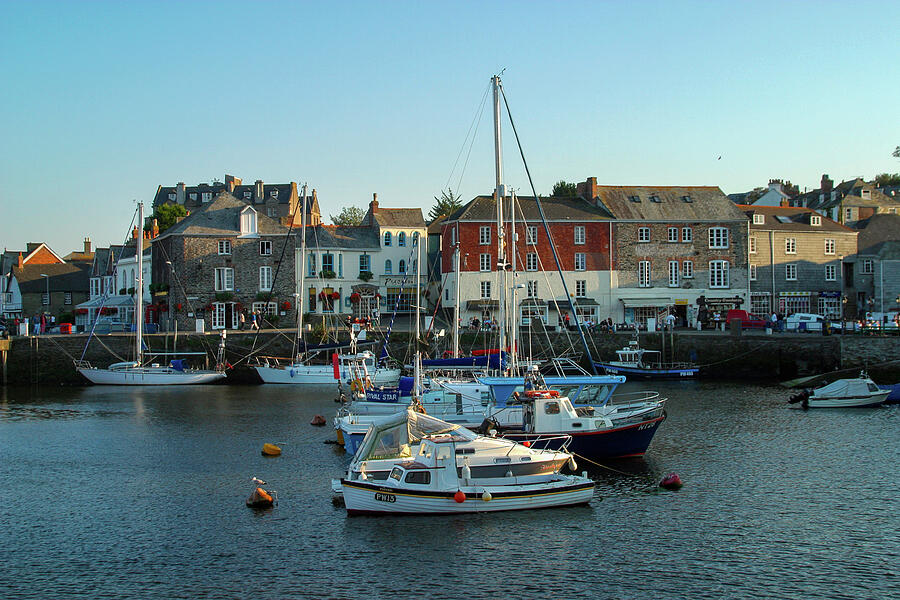 Scenic Coastal Harbor with Boats Photograph - UK, Cornwall, Padstow, evening sunshine on the harbour #2 by Seeables Visual Arts