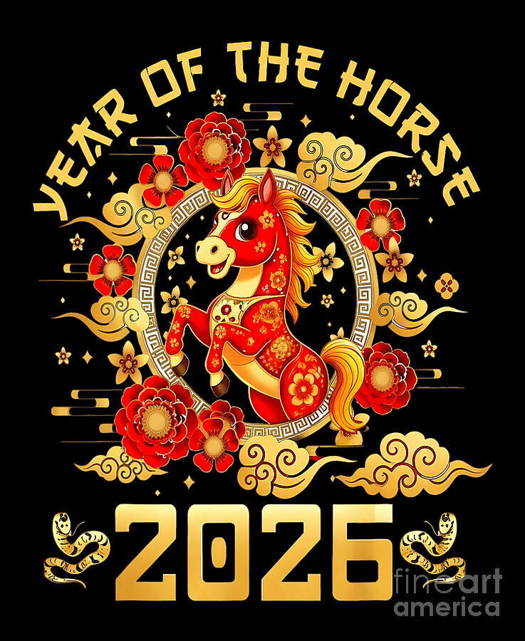 Year of The Horse 2026 Chinese New Year 2026 #2 Digital Art by Studi ...