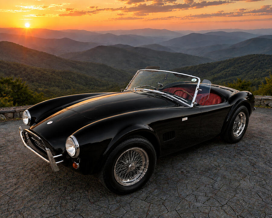 Classic Car at Mountain Sunset Photograph - 2012 Shelby Cobra 50th Anniversary Roadster at Mountain Sunset by Flees Photos