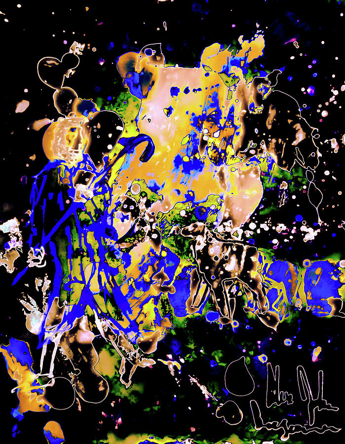 Abstract Figures Under Neon Lights Photograph - 25- Guide Them Away From The Dark by Alex John Bergerman