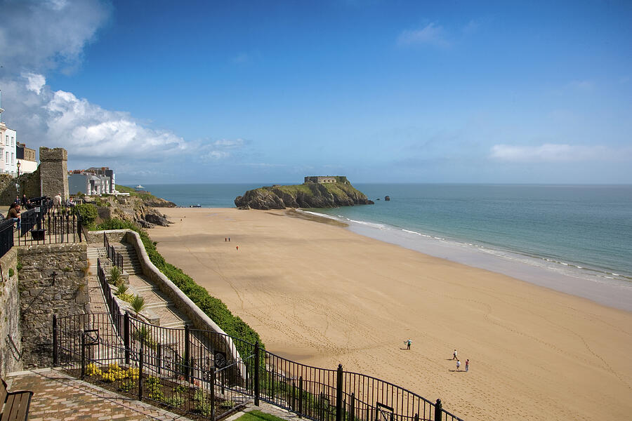 Coastal View with Historic Fort Photograph - Scenic Tenby #3 by Seeables Visual Arts
