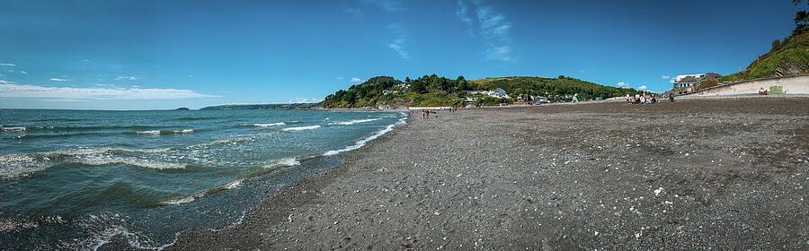 Coastal Panorama on a Sunny Day Photograph - Seaton beach, Cornwall #3 by Seeables Visual Arts