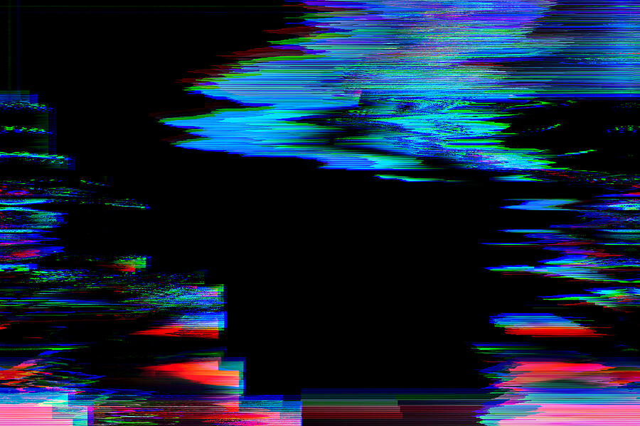 Motion Glitch interlaced Multicolored Distorted textured futuristic background #32 Photograph by Aleksandra Konoplia