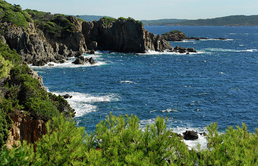 Hyeres,Giens,France,mediterranean sea,rocky coastline #4 Photograph by Severija Kirilovaite