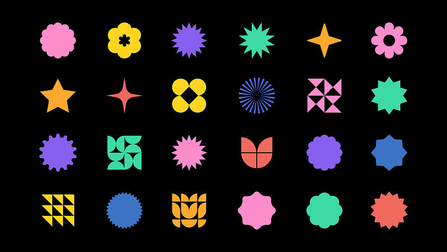 Vector set of minimalism Geometric Shapes. Graphic Elements #4 Drawing by Artvea
