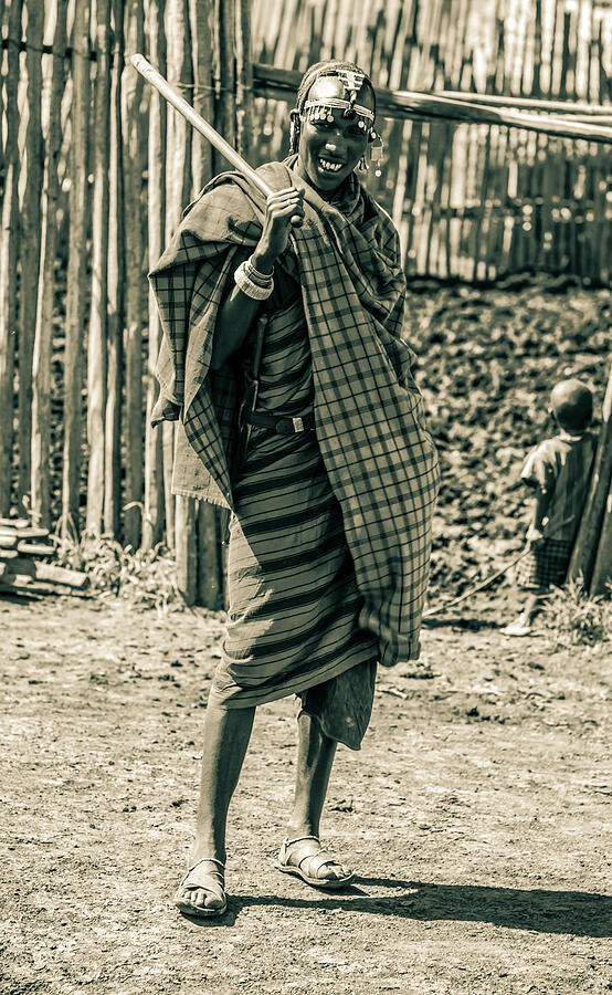 Portrait Maasai Warrior Ngorongoro 4132 Photograph by Neptune Images