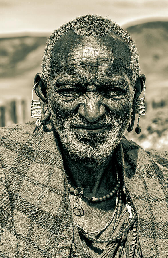 Maasai Chief Ngorongoro Tanzania 4147 Photograph by Neptune Images