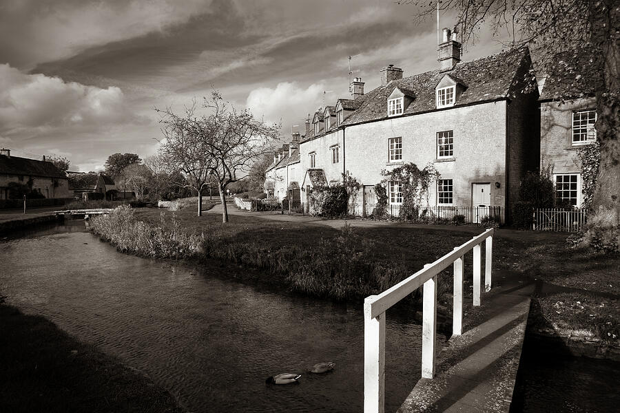 Charming English Countryside Scene Photograph - Lower Slaughter, riverside cotswold cottages #5 by Seeables Visual Arts