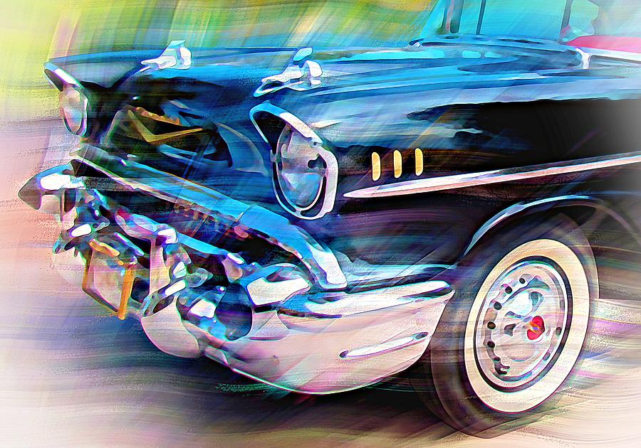 57 Chevy Digital Art by David Manlove