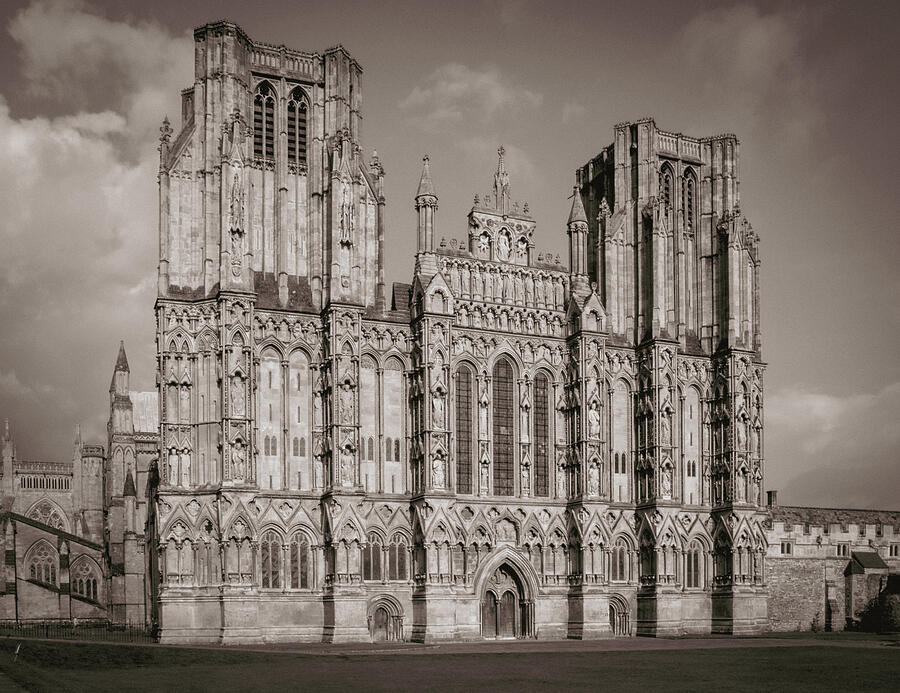 Historic Gothic Cathedral Facade Photograph - Wells Cathedral #7 by Seeables Visual Arts