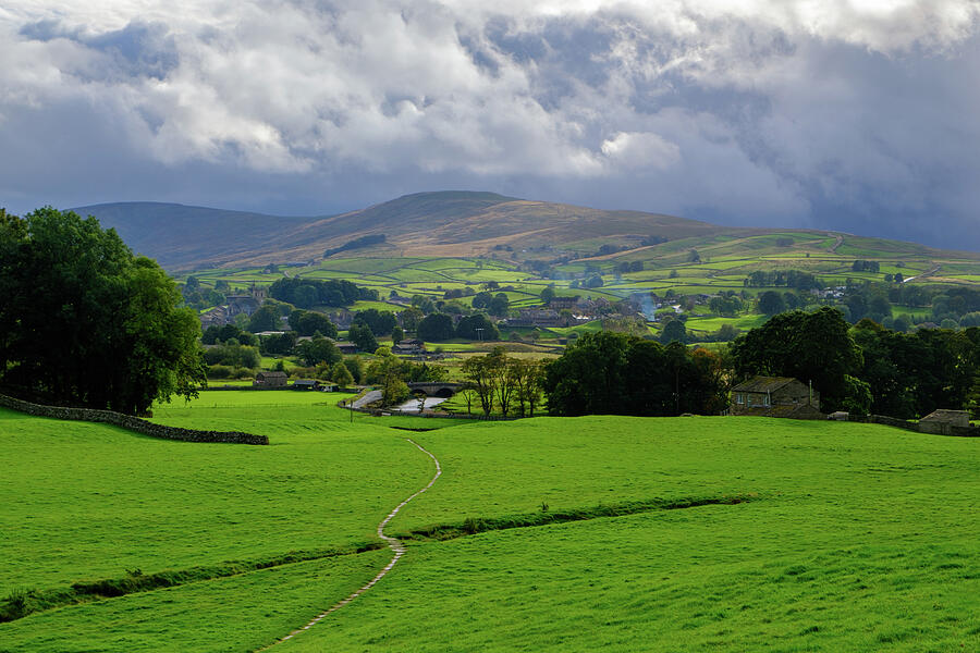 Rolling Hills Under a Cloudy Sky Photograph - Wensleydale #7 by Seeables Visual Arts