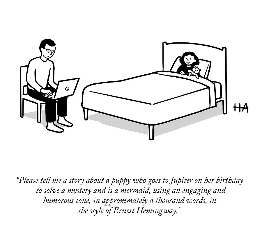 A Puppy who goes to Jupiter Drawing by Hilary Allison